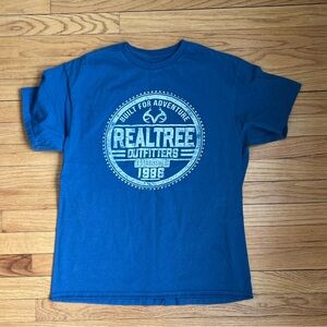 Navy real tree t shirt graphic